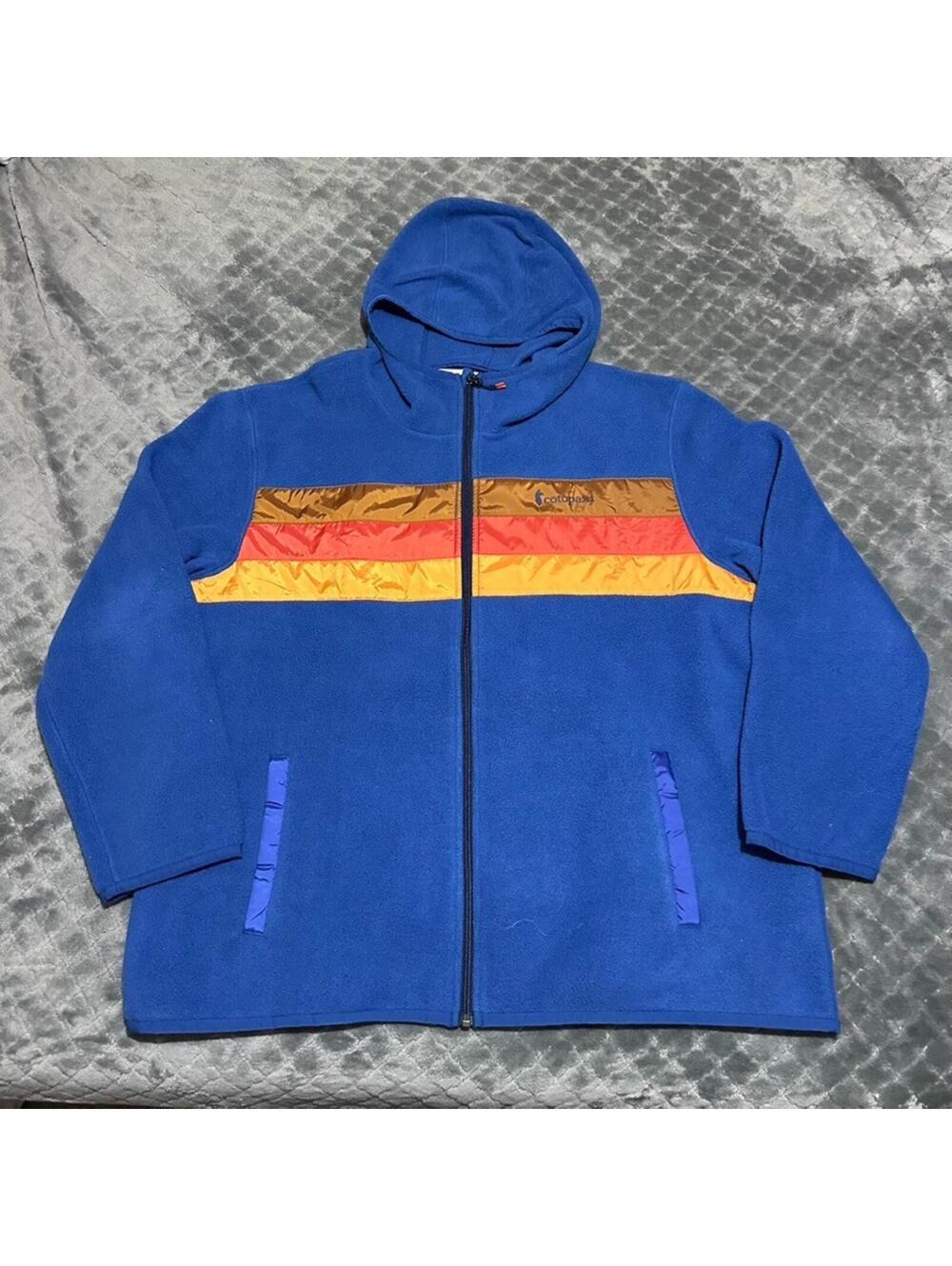 Cotopaxi Men Teca Fleece Full Zip Hooded Jacket Blue XXL 2XL Jacket Sweater